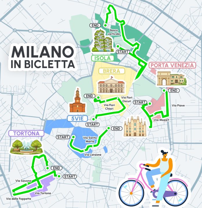 Mappa percorsi Milano Lime Legambiente