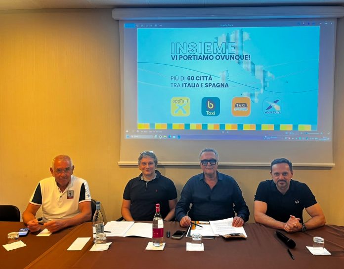 Da sx_Valter Centenaro (Your Taxi), Riccardo Carboni (B Taxi), Stefano Salzani (AppTaxi) Claudio Giudici (Taxi Move)