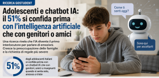 Adolescenti e intelligenza artificiale: il 51% degli italiani si confida prima con un chatbot che con genitori o amici