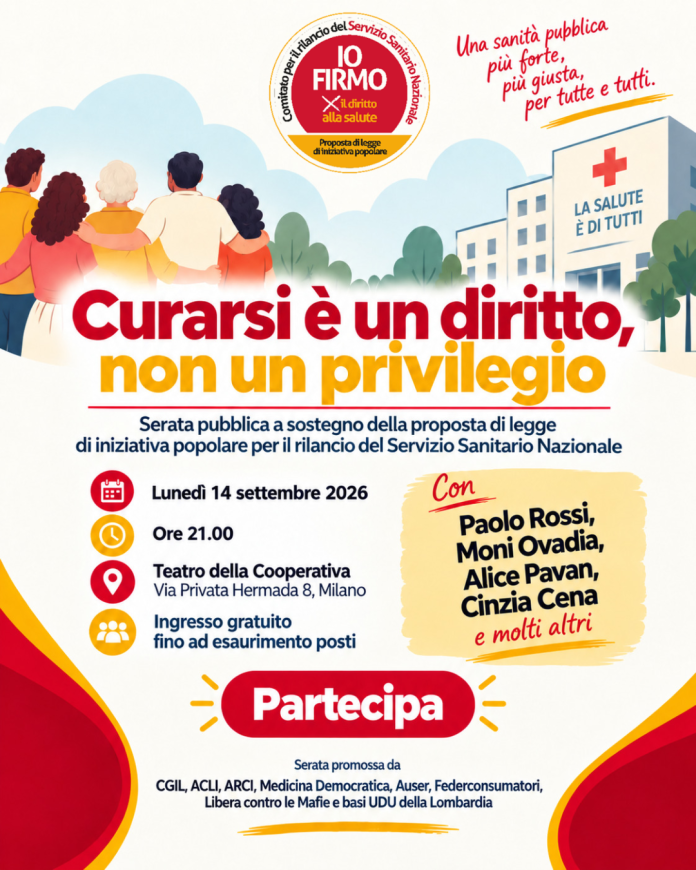 Locandina curarsi è un diritto Milano 14 settembre